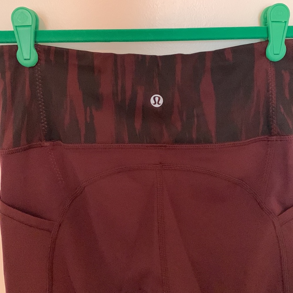 Lululemon High-Rise Maroon Leggings - Size 2